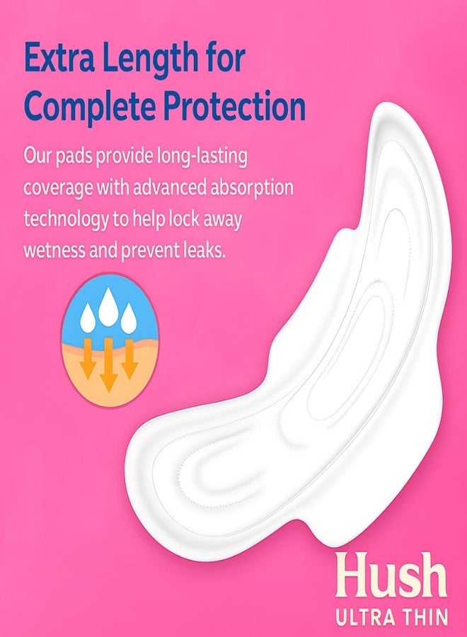 Hush Ultrathin Sanitary Pads | 320mm | Super Absorption | Large Wings | Odour Lock | Comfortable & Long-Lasting Protection | Pack of 8 | XXL | 48 Sanitary Pads - Image 3
